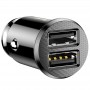 MINI CHARGEUR VOITURE DOUBLE USB BASEUS GRAIN - 3.1A - NOIR