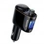 Baseus Chargeur de voiture Wireless Bluetooth V4.2 Transmetteur FM Lecteur MP3 3.4A Double chargeur de voiture USB, Support U...
