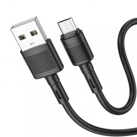 Hoco X83 Câble de données de charge USB vers micro USB Victory 2,4 A, longueur : 1 m (noir)