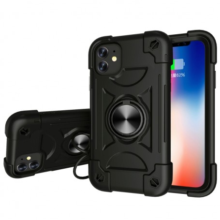 Coque Survivor pour iPhone X/XS - silicone antichoc - aimant et bague