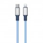 Câble de données en silicone 20 W USB-C/Type-C vers 8 broches, longueur : 1,2 m Bleu