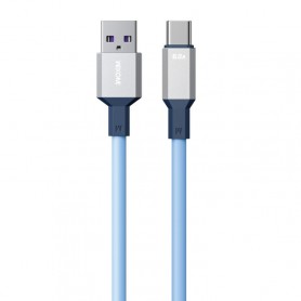Câble de données en silicone 6A USB vers USB-C/Type-C, longueur : 1,2 m (bleu)