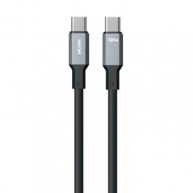 Câble de données en silicone 100 W USB-C/Type-C vers USB-C/Type-C, longueur : 1,2 m (noir)